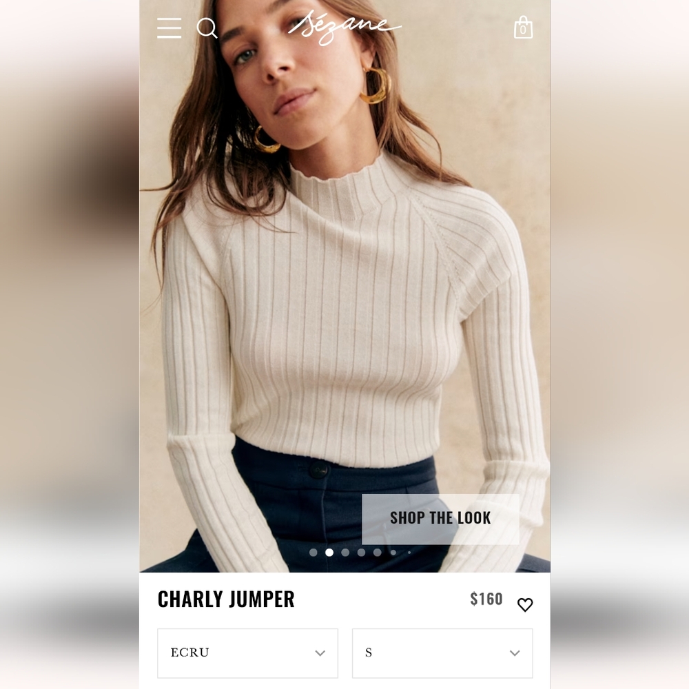 Sezane Jumper in Ecru, size small